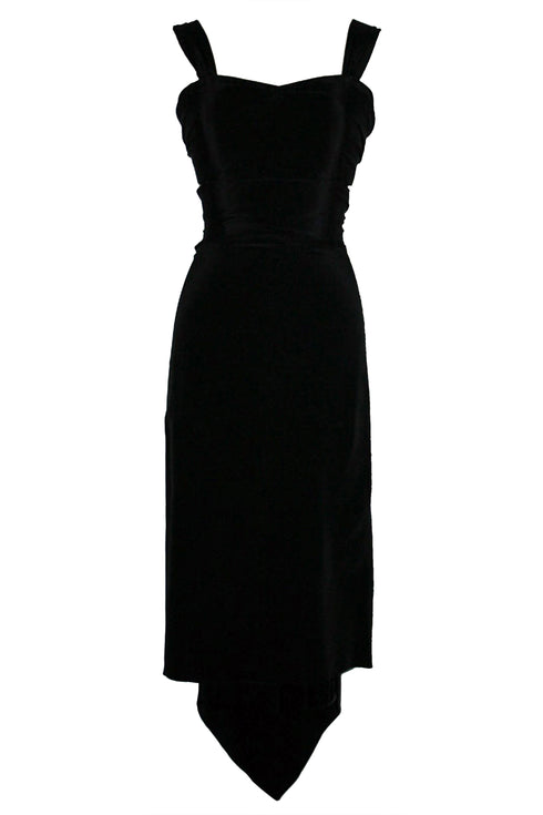 Ebony Silk Scarf Dress- Solid Color